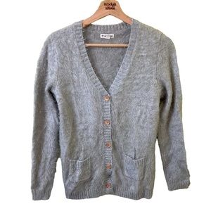Tucker + Tate Gray Eyelash Fuzzy Cardigan Sweater SZ XL